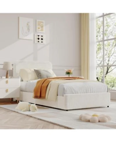 Gaomon Bed Frame With Headboard Boucle Upholstered Bed Frame With 2 Storage Drawers Modern Platform Bedframe Sturdy Wood Slats Support No Box