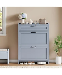 gaomon Shoe Cabinet with 2 Flip Drawers & 1 Top Drawer