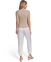 Calvin Klein Women's Sleeveless Button-Front Collared Sweater