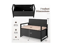 Slickblue Patio Wicker Loveseat with Hidden Storage Bench for Outdoors