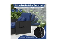 Slickblue Outdoor Wicker Daybed with Adjustable Backrest and Storage Ottoman