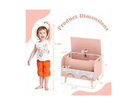 Slickblue Kids Wooden Toy Box with Front Bookshelf and Solid Wood Legs