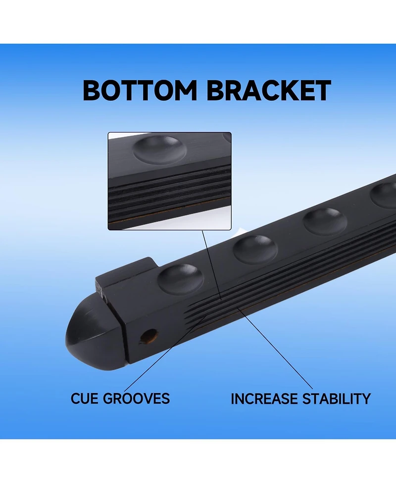 Gse Games & Sports Expert 2-Piece Wood 12 Billiard Pool cue Rack Wall Mounted Holders, Sticks Set.