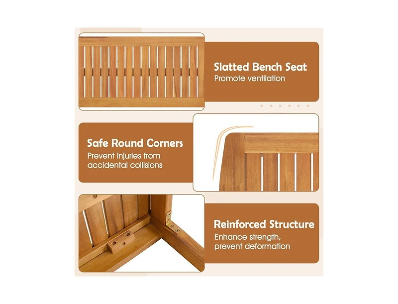 Slickblue Outdoor 3-Piece Dining Set with Acacia Wood Table & Benches