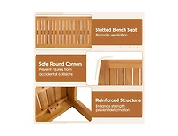 Slickblue Outdoor 3-Piece Dining Set with Acacia Wood Table & Benches