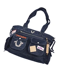 True Religion Multi-Patch Denim Tote