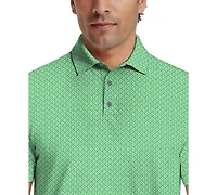 Pga Tour Men's Essential Geo Print Golf Polo Shirt