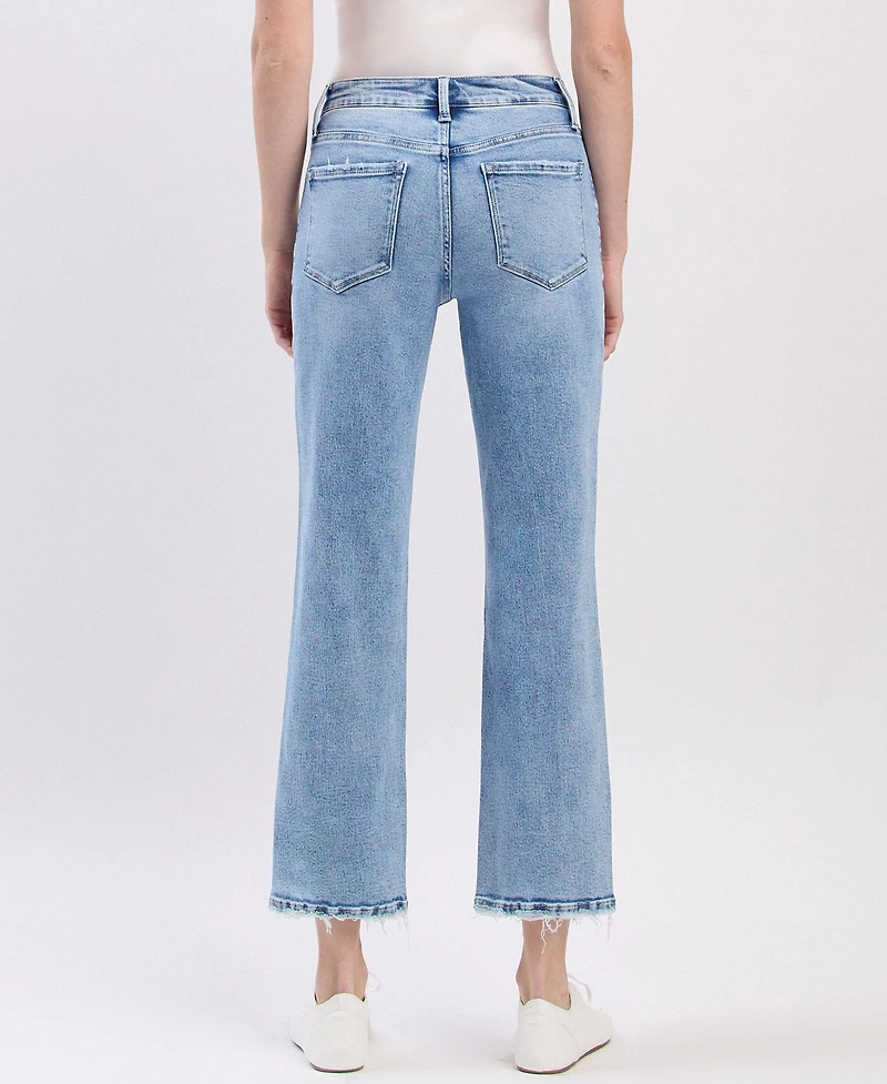 Vervet Women's High Rise Distressed Ankle Straight Jeans