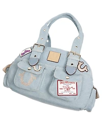 True Religion Multi-Patch Denim Satchel