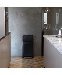 Home Zone Living 13 Gallon Kitchen Trash Can with Soft Close Lid, Liner-Free Stainless Steel Body