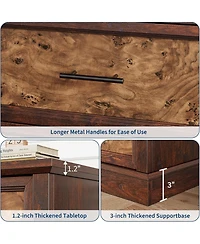 gaomon Farmhouse 6 Drawer Dresser 47 Inch Long Wood Chest Organizer Rustic Storage for Bedroom Living Room