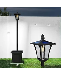 Outsunny 63" Solar Lamp Post Lights 2 Pack, Solar Light Posts,