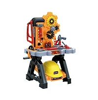 Bruce & Shark 48-Piece Kids Tool Set with Workbench & Helmet – Engineer Pretend Play Construction Toys