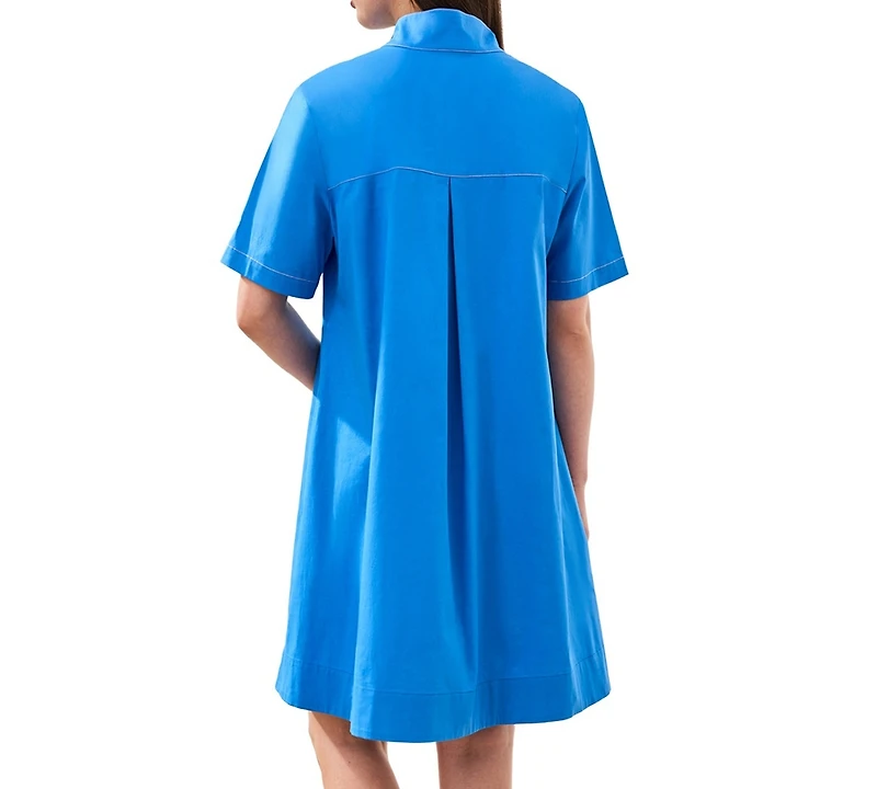 Tribal Women's Button-Front Stretch Poplin A-Line Dress