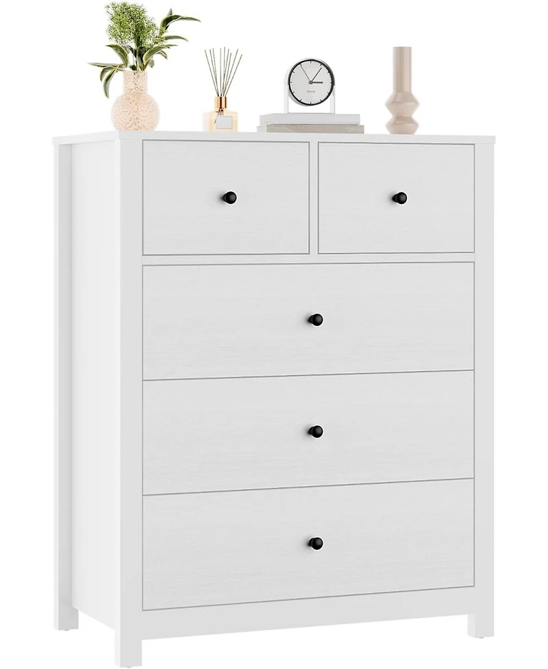 gaomon Dresser for Bedroom, Drawer Dresser with Deep Drawers & Metal Knobs, Modern Wooden Double Chests of Drawers for Kids Bedroom, Entryway