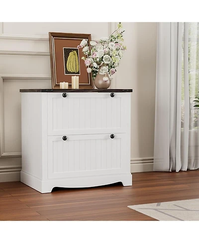 gaomon Farmhouse File Cabinets with 2 Drawers,30" File Cabinets with Hanging File Folders for A4/Letter/Legal Size Documents