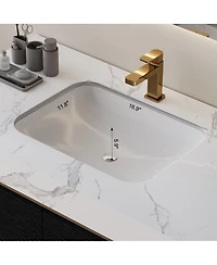 Sillysis 35.4" Modern Sintered Stone Bathroom Vanity, Free-Standing or Wall-Mounted, 4 Soft-Close Drawers, Undermount Sink-Sillysis