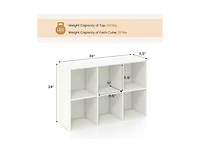 Slickblue Modern 6-Cube Organizer Bookcase with Anti-Tip Hardware