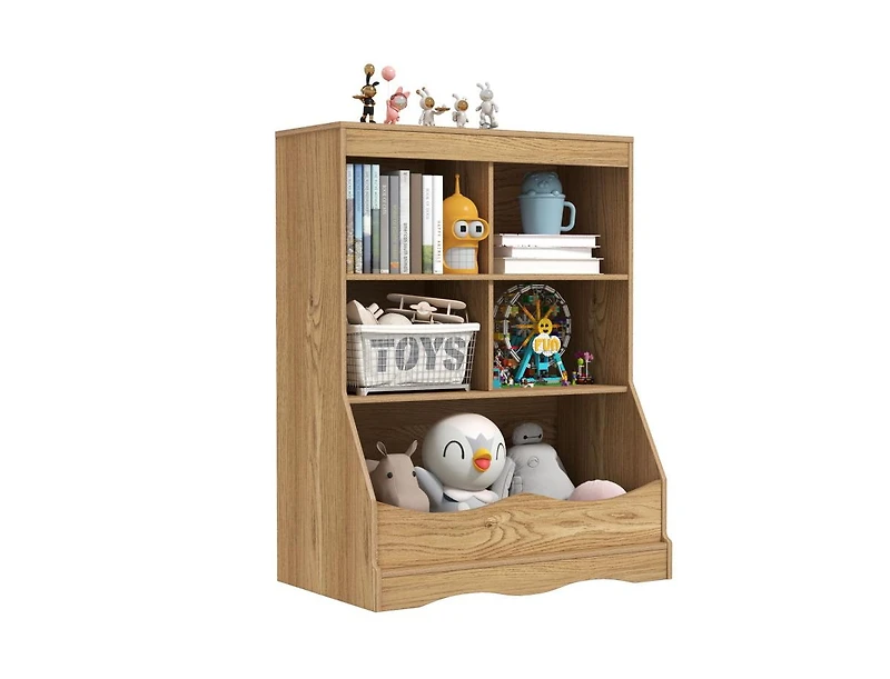 3-Tier Children's Multi-Functional Bookcase Toy Storage Bin Floor Cabinet