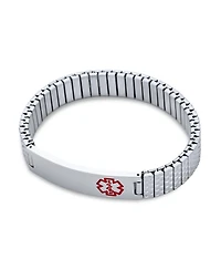 Bling Jewelry Blank Medical Identification Medical Id Stretch Link Bracelet Stainless Steel