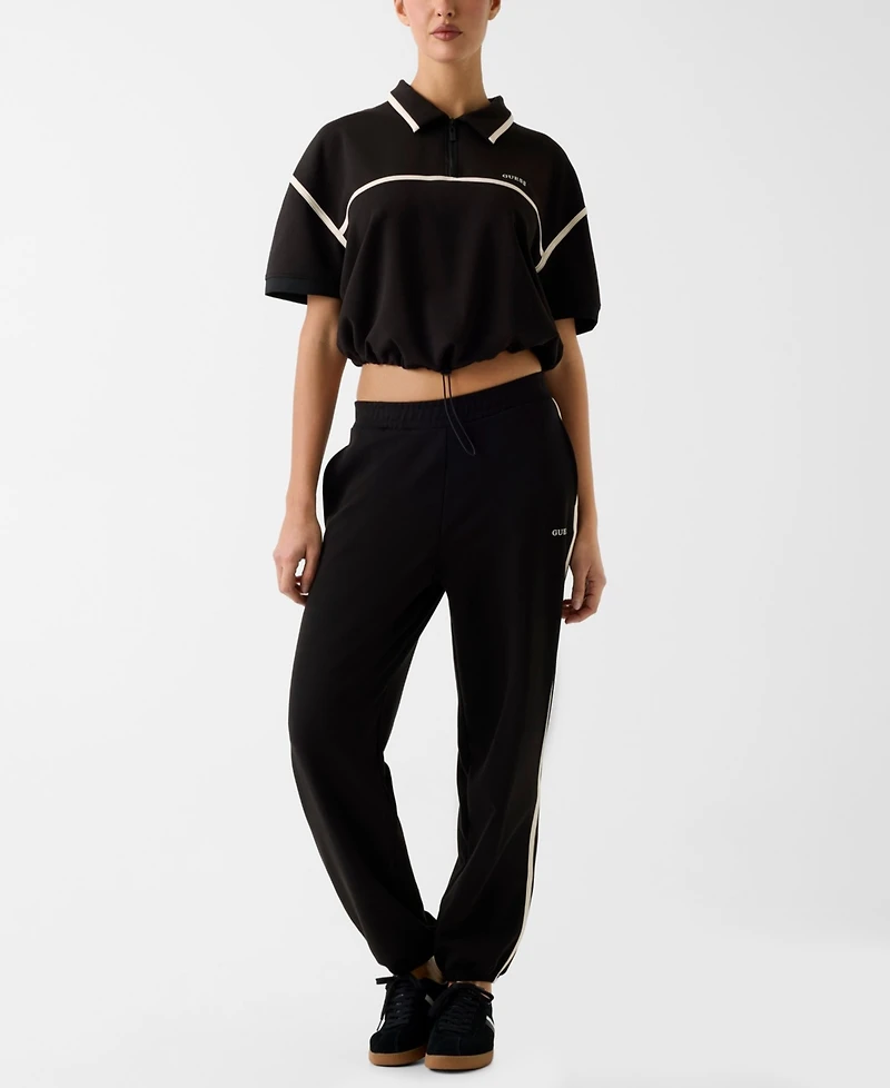Guess Women's Jasmine Crop Polo Half-Zip Sweatshirt