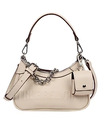 True Religion Women's Trapunto Logo Zip-Top Hobo