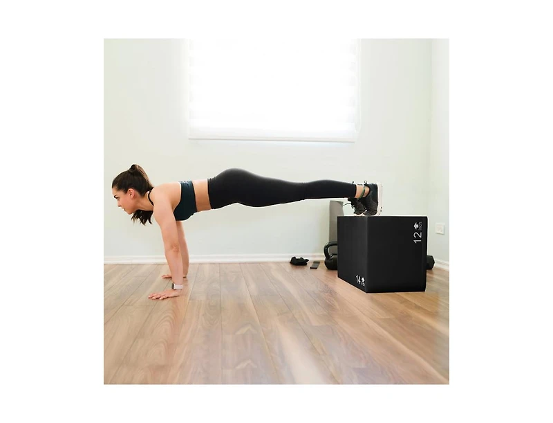 Hongge 3-in-1 Foam Plyometric Box with 3 Heights and Easy-to-Clean Pu Cover-16 Inches