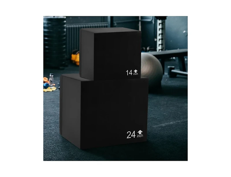 Hongge 3-in-1 Foam Plyometric Box with 3 Heights and Easy-to-Clean Pu Cover-16 Inches