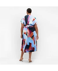 City Chic Women's Hailey Aspect Print Pleat Maxi Dress