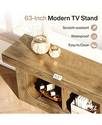 Tribesigns Tv Stand for 70-Inch TVs, 63-Inch Entertainment Center with Storage Shelf