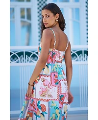 Yumi Women's Printed Midi Sun Dress