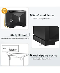 Rainsken Modern Nightstand, Wood Diamond Shaped End Table, 2 Drawers Bedside Table with Storage for Bedroom, Living Room