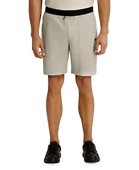 Karl Lagerfeld Paris Men's Striped Waffle Drawstring Short with Leather Logo Patch