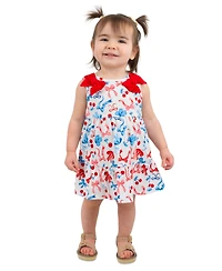 Rare Editions Baby Girls' Sleeveless Dress, Diaper Covers and Headband, 5-piece Set