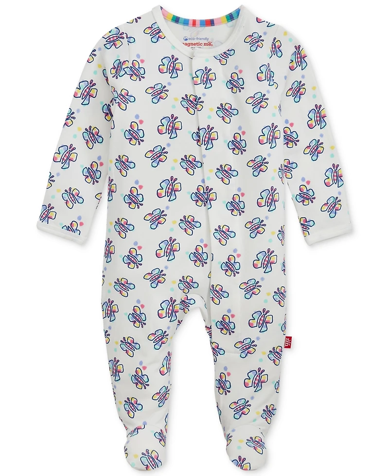 Magnetic Me Baby Girls' Long-Sleeve Striped-Print Coverall, 2- Pack