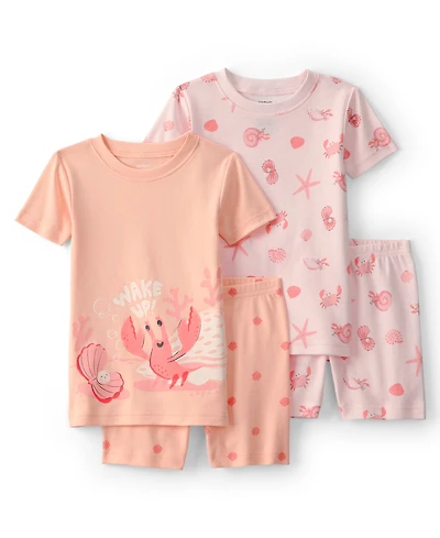 Carter's Baby Boys' Short-Sleeve T-Shirt and Shorts Sleep & Play, 4-Piece Set