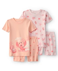 Carter's Baby Boys' Short-Sleeve T-Shirt and Shorts Sleep & Play, 4-Piece Set