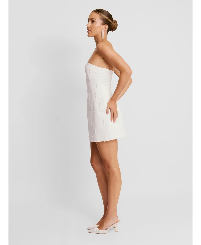 Six Stories Women's Bandeau Embellished Diamante Mini Dress