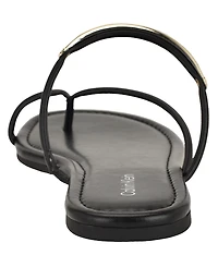 Calvin Klein Women's Bienna Strappy Ornamented Flat Slip-On Sandals