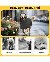 Aronkl Waterproof Windproof Dog Rain Jacket with Hood for Active Breeds