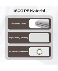 Aoodor 10 x 20 Ft All Weather Carport Replacement Canopy Cover