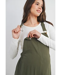 Hello Miz Maternity Straight Leg Adjustable Overalls