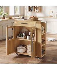gaomon Mobile Kitchen Island Cart with Storage, 360° Rolling Wheels, Rolling Island with Drawers