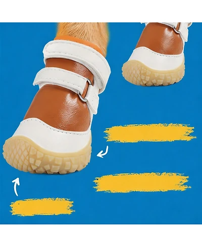 Aronkl Anti-Slip Breathable Dog Boots for Paw Protection, Outdoor Use, Reflective Straps