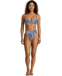 Lauren Ralph Lauren Womens Notch Printed Swim Top High Leg Swim Bottoms