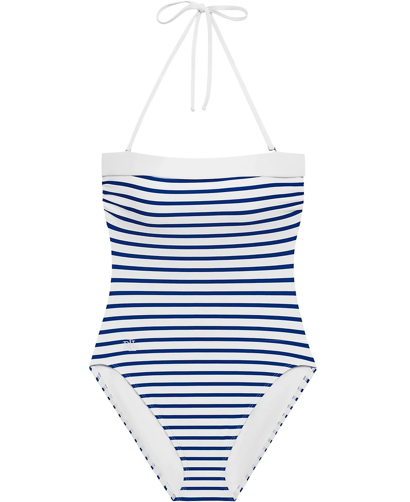 Lauren Ralph Women's Modern Bandeau Neck One-Piece Swimsuit