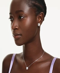 Swarovski x Ariana Grande Rhodium Plated Mother of Pearl Necklace and Earrings Set