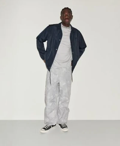 Converse Mens Classic Fit Snap Closure Jacket Mock Neck T Shirt Styled With The Box Pattern Wide Leg Cargo Pants