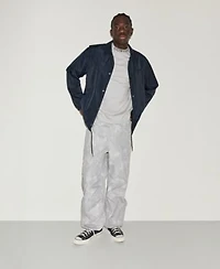 Converse Mens Classic Fit Snap Closure Jacket Mock Neck T Shirt Styled With The Box Pattern Wide Leg Cargo Pants