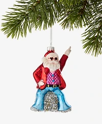 Holiday Lane Disco Brights Santa Ornament, Macy's Exclusive
